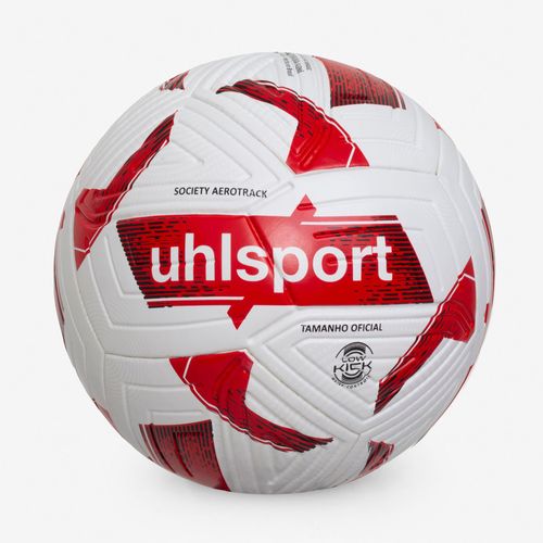 Bola de Futebol Society uhlsport Aerotrack - Branco e Vermelho