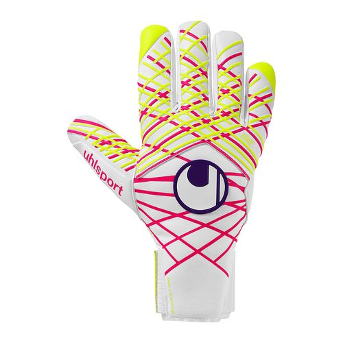 Luva De Goleiro uhlsport Prediction Absolutgrip HN Mike Maignan - Branco/Rosa/Amarelo