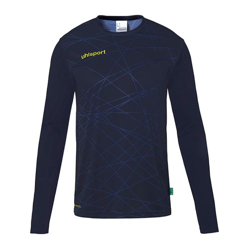 Camisa de Goleiro uhlsport Prediction Manga Longa - Azul Marinho e Amarelo