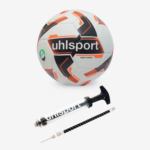KIT Bola de Futebol Campo Uhlsport Resist Synergy + Bomba de Ar Transparente